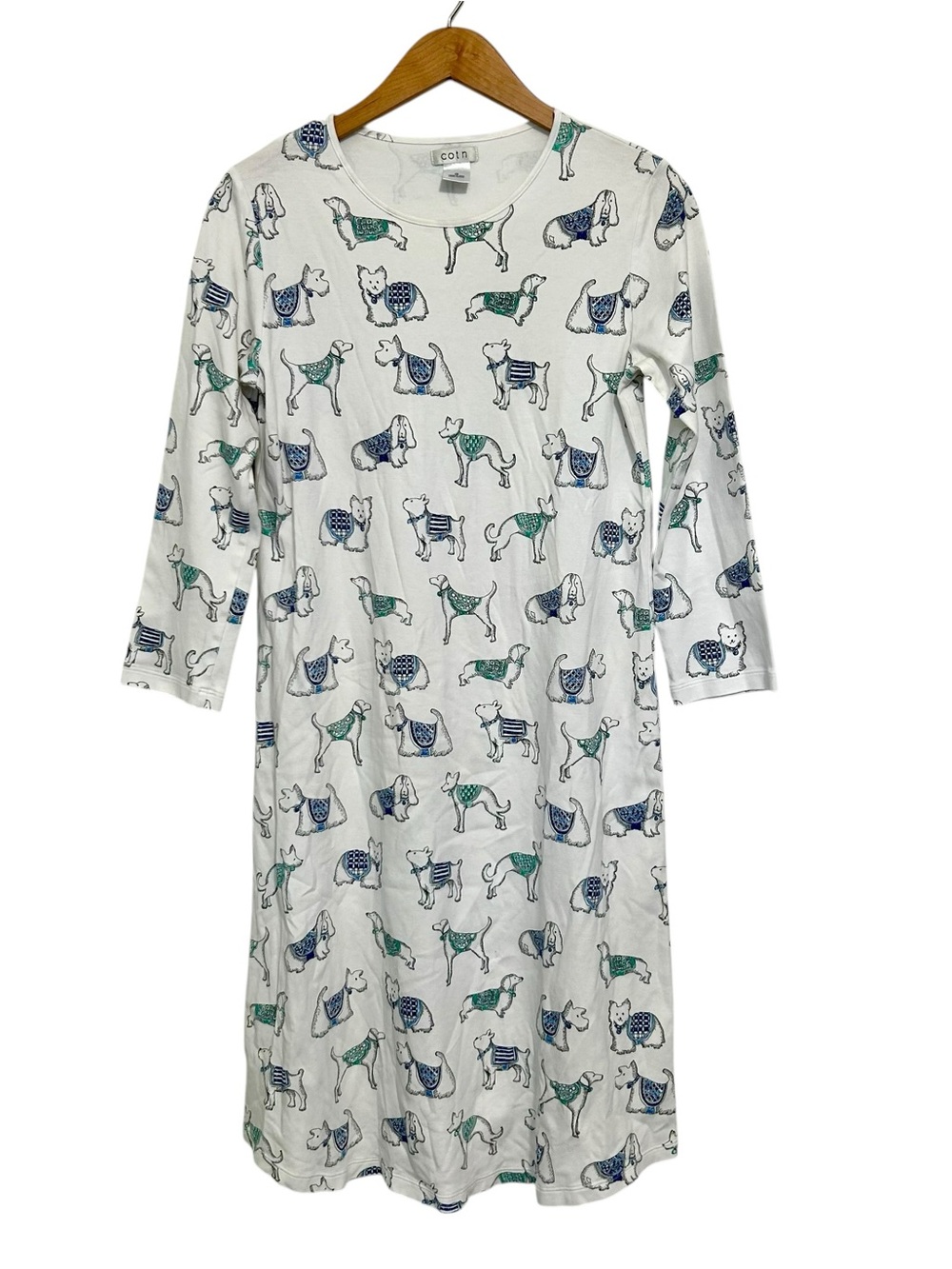 COTN Peru Cotton Nightgown Sz S Dog Print